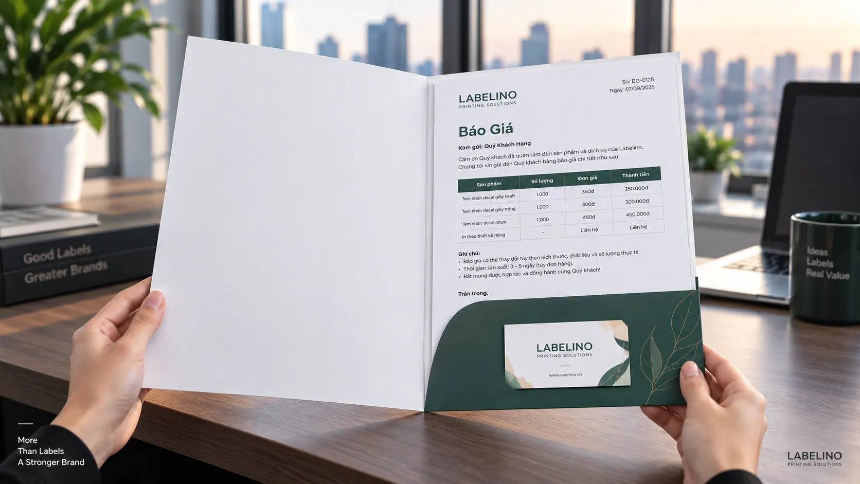 Hình ảnh minh họa hai loại folder bìa hồ sơ: folder tiêu chuẩn và folder có gáy 0,5cm, thể hiện khả năng chứa tài liệu khác nhau.