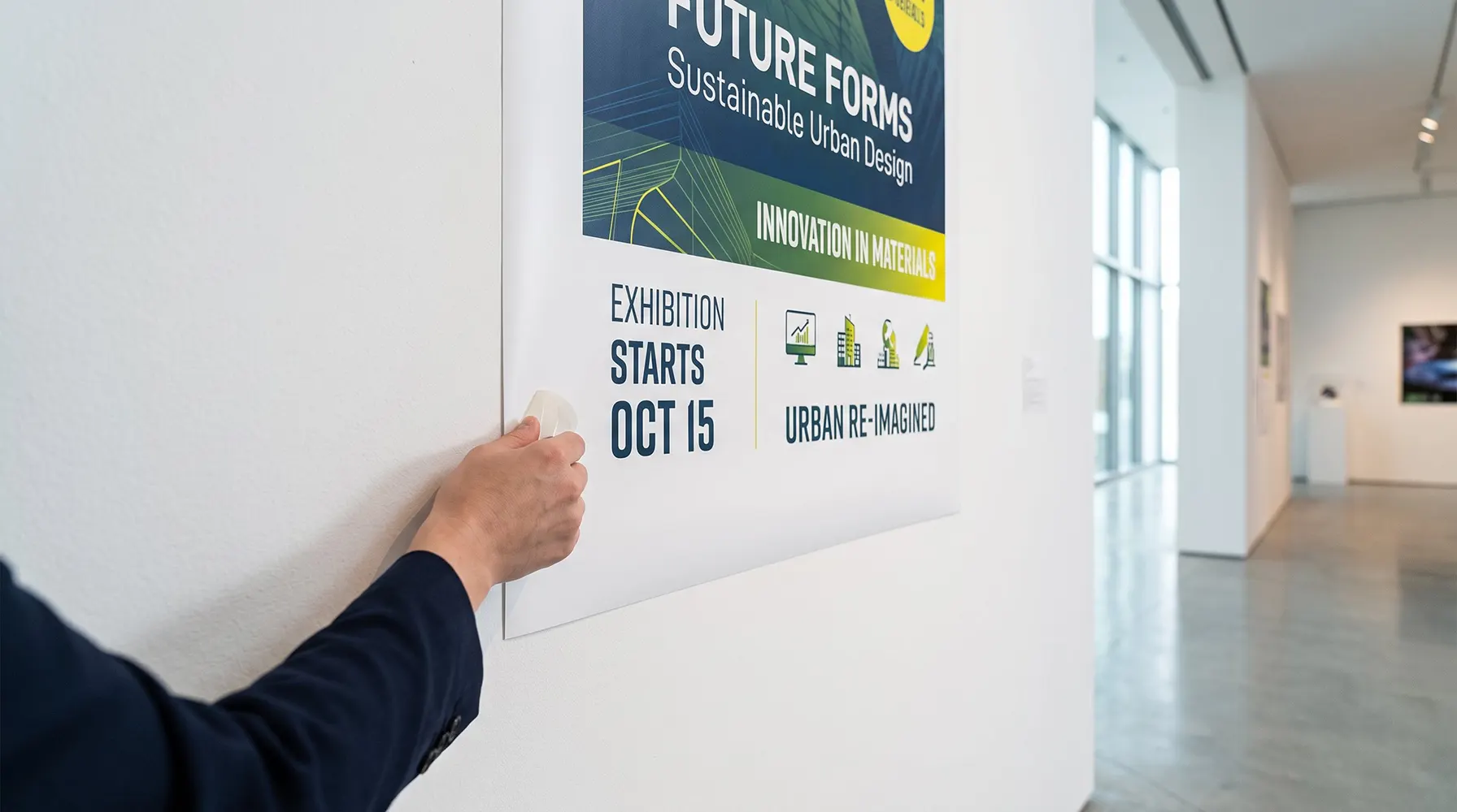 Hình minh họa các lớp cấu tạo của Poster decal PVC, bao gồm lớp keo, lớp in và lớp màng cán.